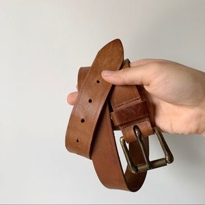 Vintage Brown Leather Belt Medium